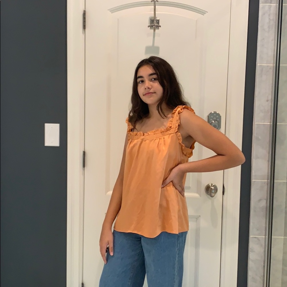 Peach silk shirt